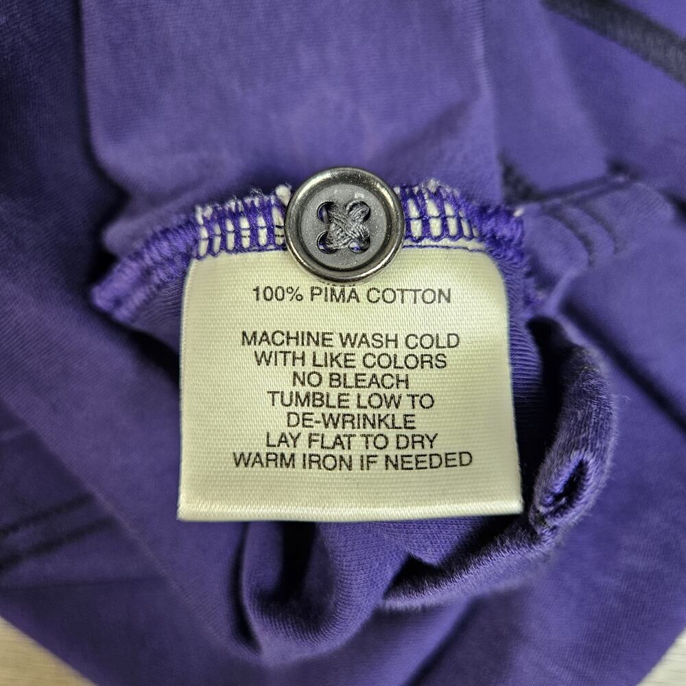 Robert Barakett Long Sleeve Polo Shirt 100% Pima Cotton Purple XL Quiet Luxury - Picture 4 of 6